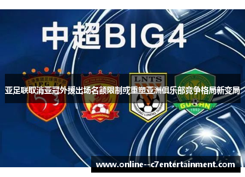 亚足联取消亚冠外援出场名额限制或重塑亚洲俱乐部竞争格局新变局 亚足联取消亚冠外援出场名额限制或重塑亚洲俱乐部竞争格局新变局